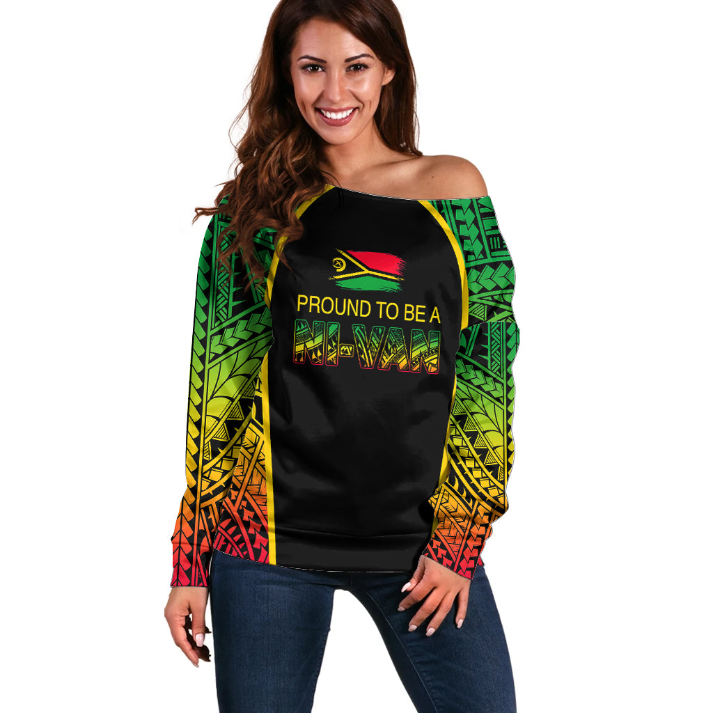 Custom Vanuatu Off Shoulder Sweater Pround To Be A Ni-Van LT6 - Wonder Print Shop