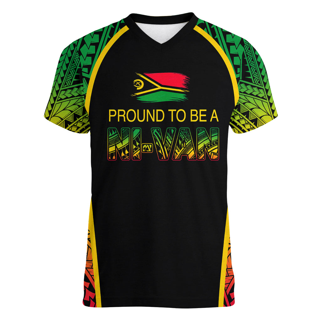 Custom Vanuatu Women V Neck T Shirt Pround To Be A Ni-Van LT6 - Wonder Print Shop