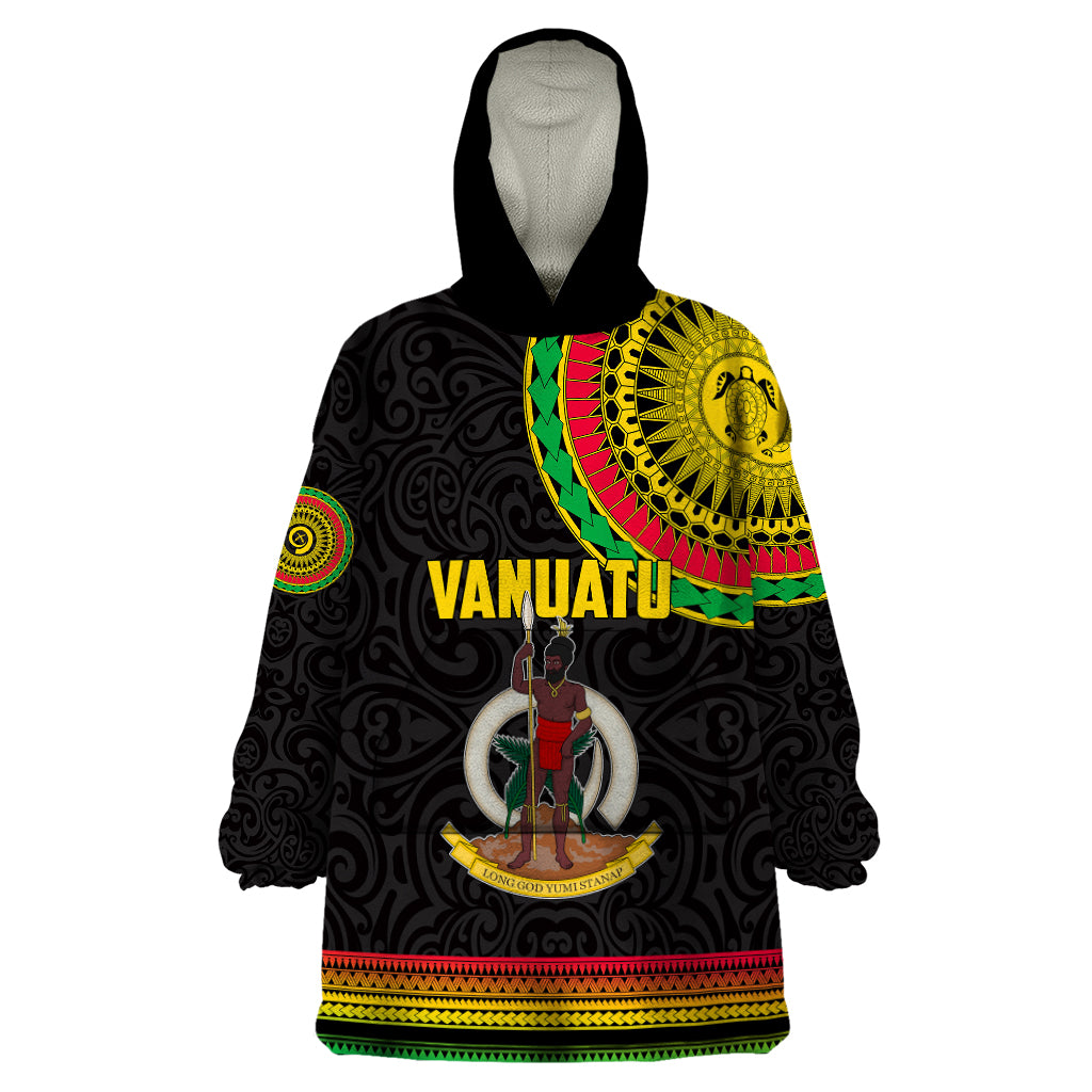 Custom Vanuatu Wearable Blanket Hoodie Polynesia Circle LT6 - Wonder Print Shop