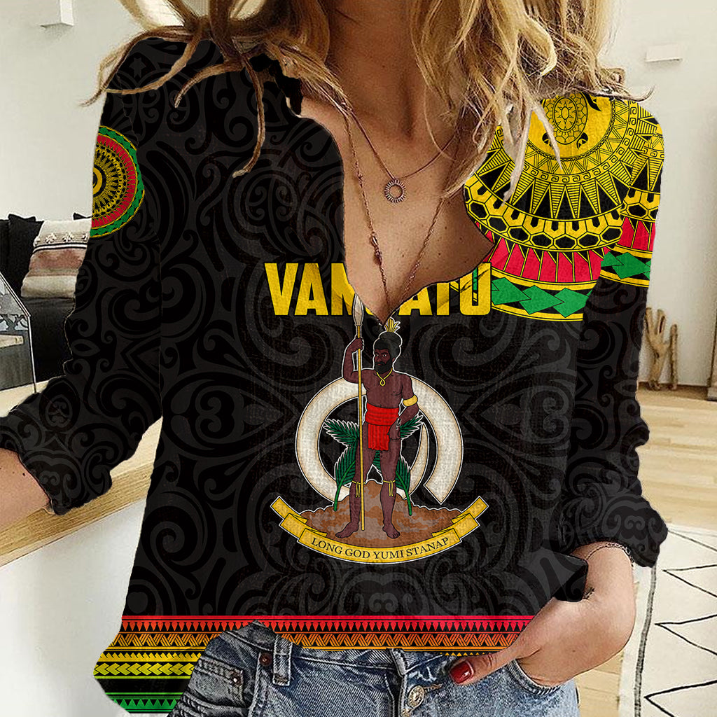 Custom Vanuatu Women Casual Shirt Polynesia Circle LT6 - Wonder Print Shop