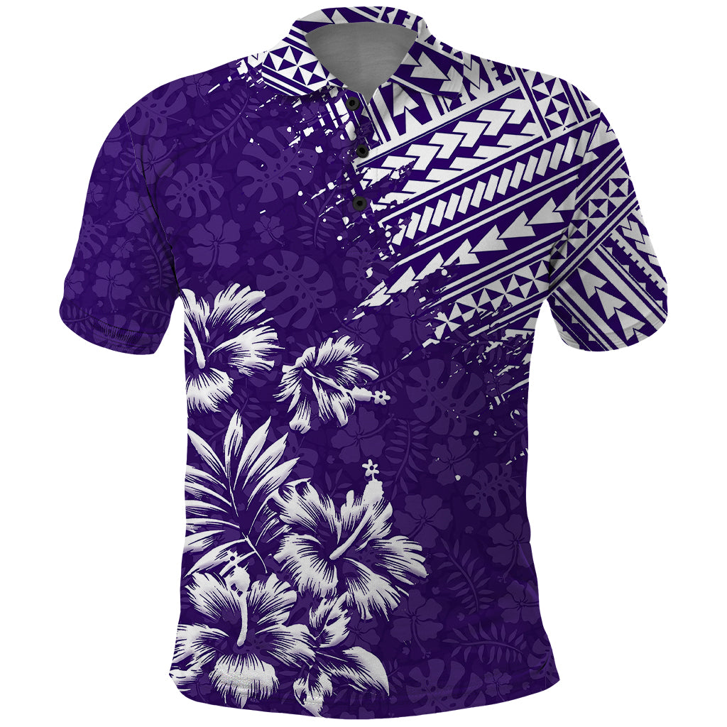 Hawaii Summer Polo Shirt Mix Polynesian Purple LT6 - Wonder Print Shop