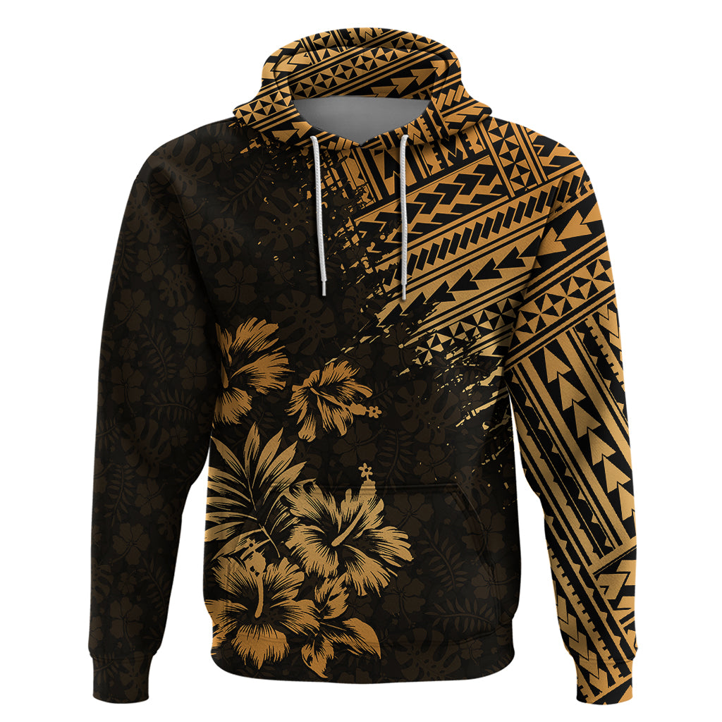 Hawaii Summer Hoodie Mix Polynesian Gold LT6 - Wonder Print Shop