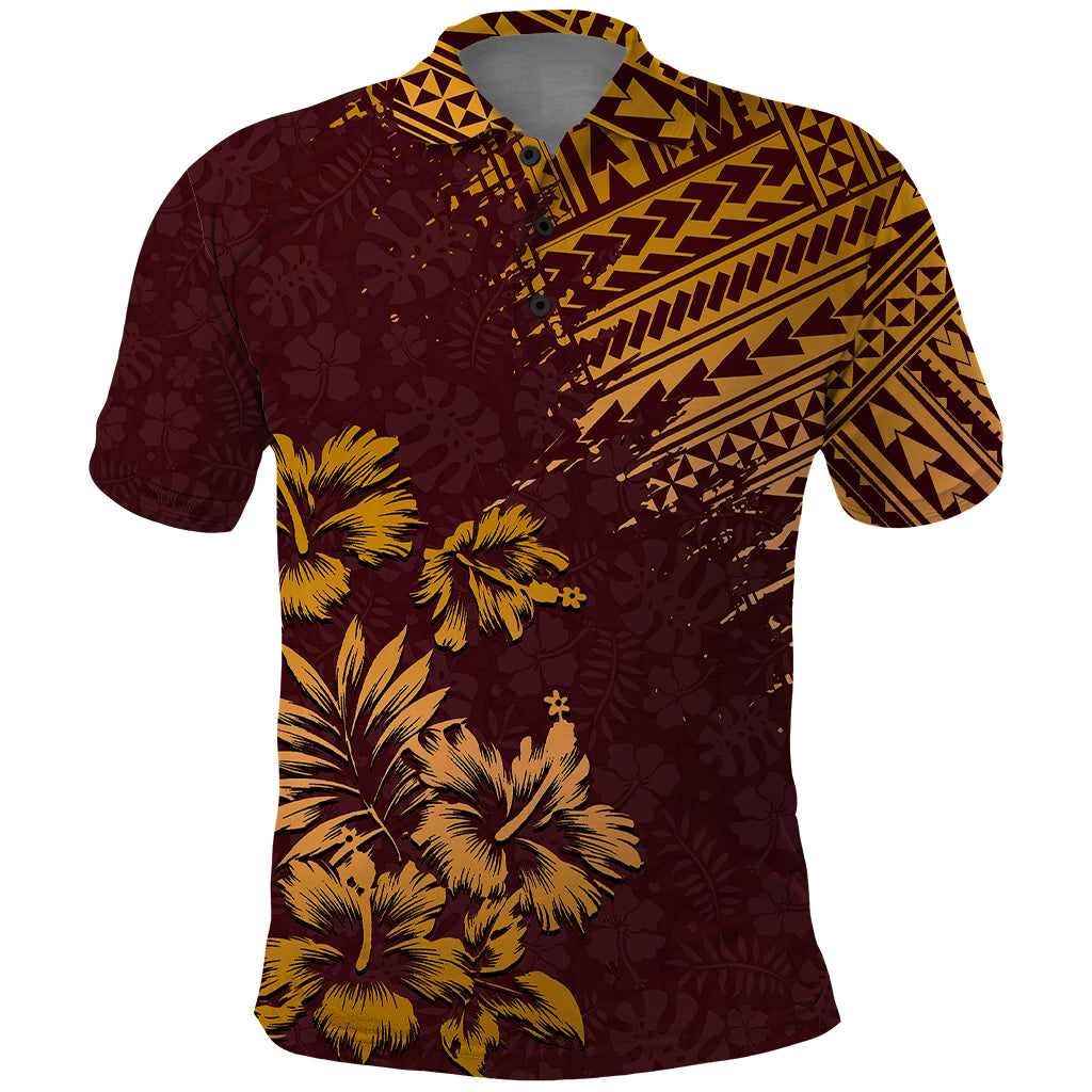 Hawaii Summer Polo Shirt Mix Polynesian Brown LT6 - Wonder Print Shop