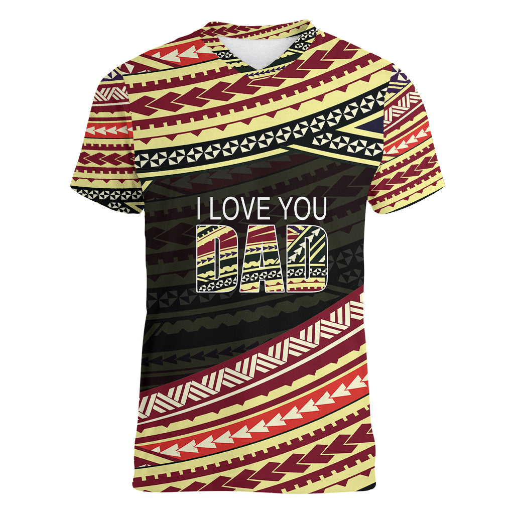 custom-personalised-happy-fathers-day-polynesian-women-v-neck-t-shirt-i-love-you-dad