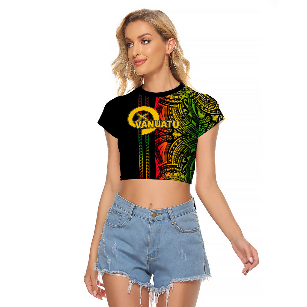 Custom Vanuatu Raglan Cropped T Shirt Polynesian Tribal LT6 - Wonder Print Shop