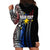 Custom Philippines Hoodie Dress Polynesian Tribal Black LT6 - Wonder Print Shop