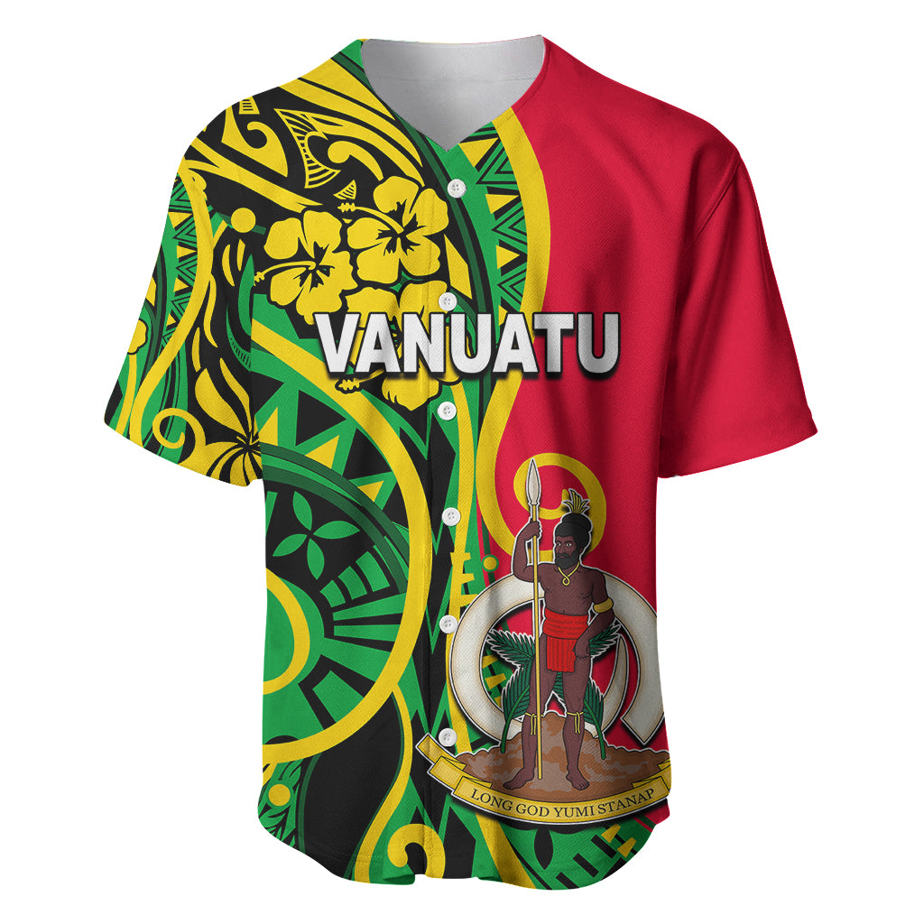 (Custom Personalised) Vanuatu Baseball Jersey Polynesian Patterns LT6 - Wonder Print Shop