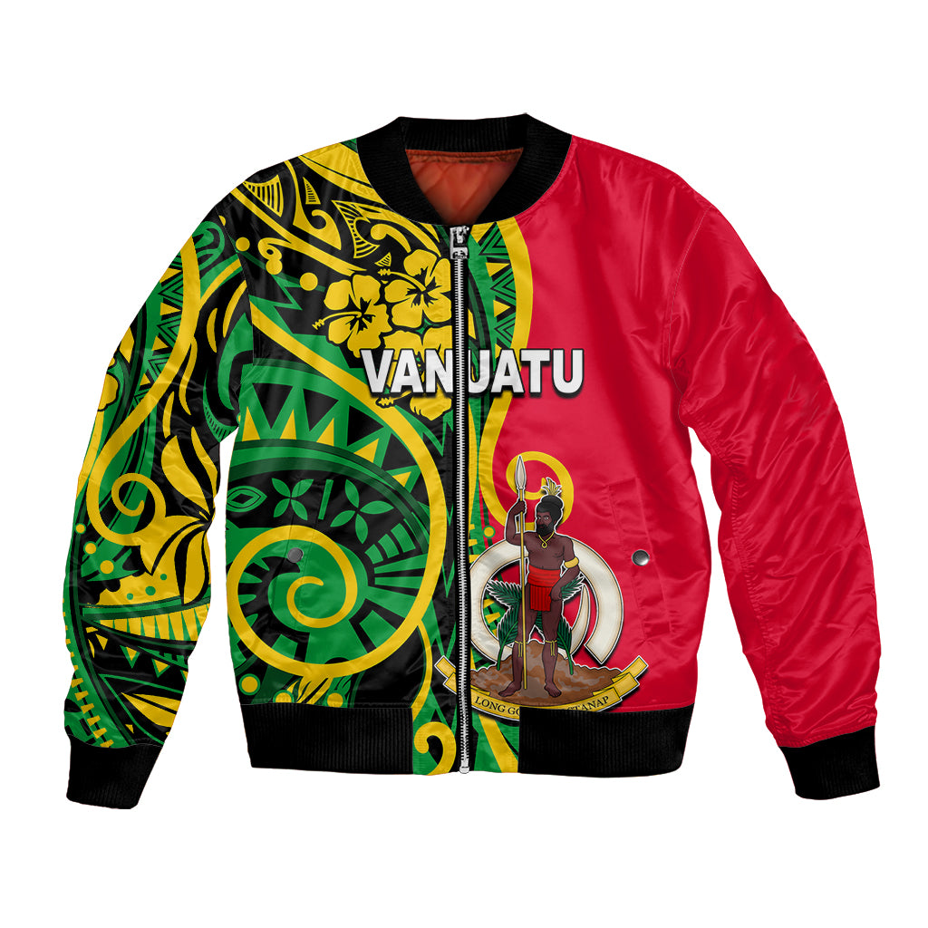 (Custom Personalised) Vanuatu Bomber Jacket Polynesian Patterns LT6 - Wonder Print Shop