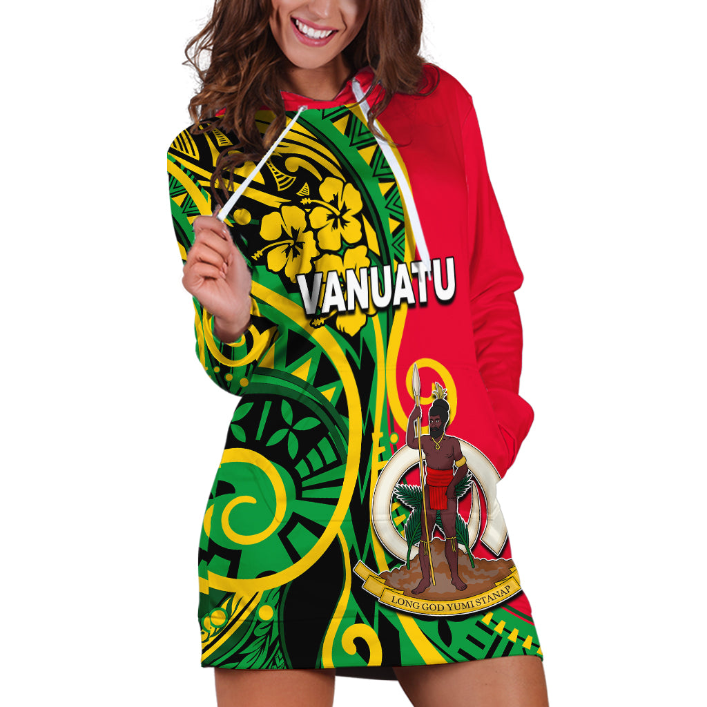 (Custom Personalised) Vanuatu Hoodie Dress Polynesian Patterns LT6 - Wonder Print Shop