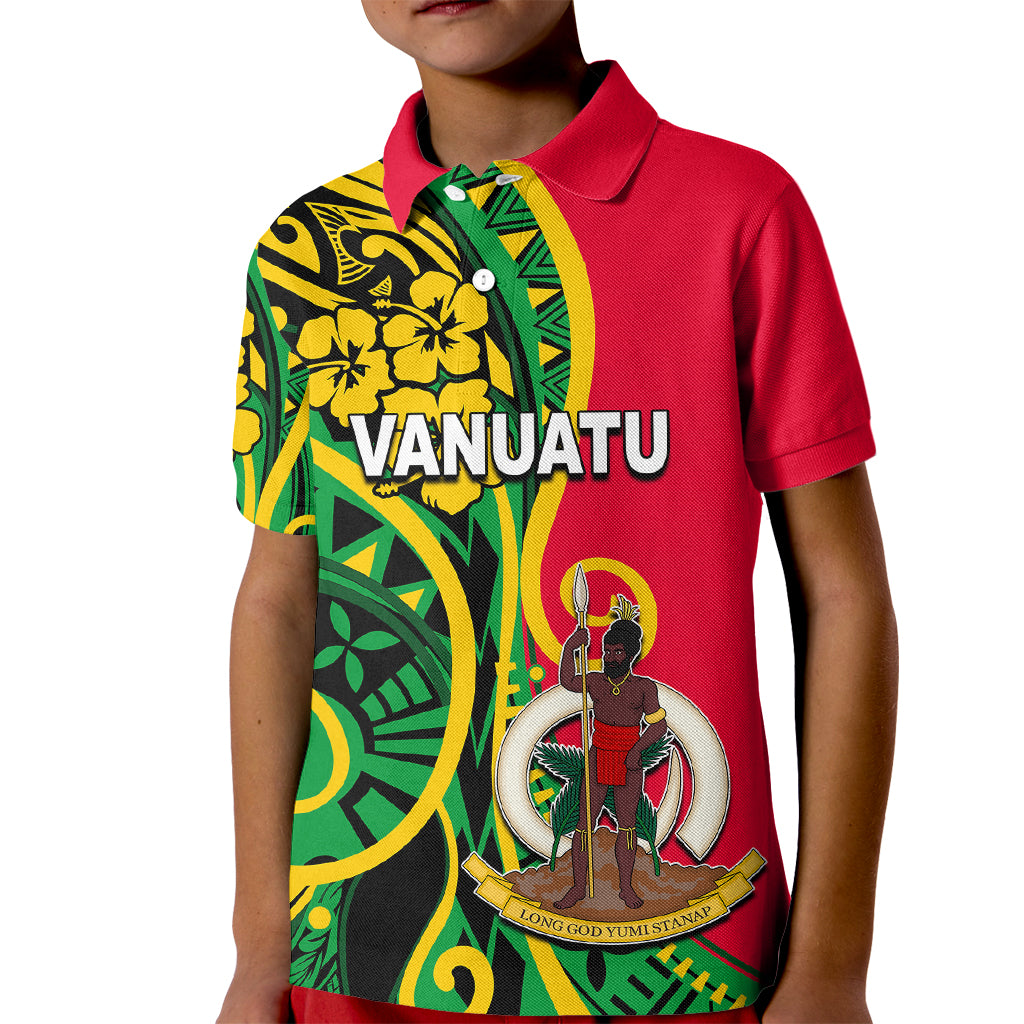 (Custom Personalised) Vanuatu Kid Polo Shirt Polynesian Patterns LT6 - Wonder Print Shop