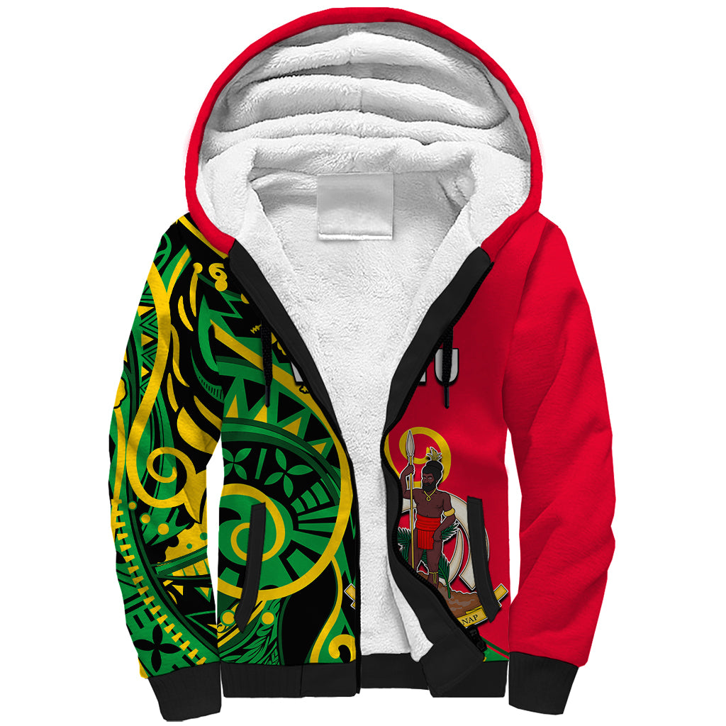 (Custom Personalised) Vanuatu Sherpa Hoodie Polynesian Patterns LT6 - Wonder Print Shop