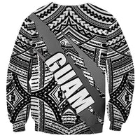 Crewneck sweatshirt in white with black tribal pattern and large claw-style emblem