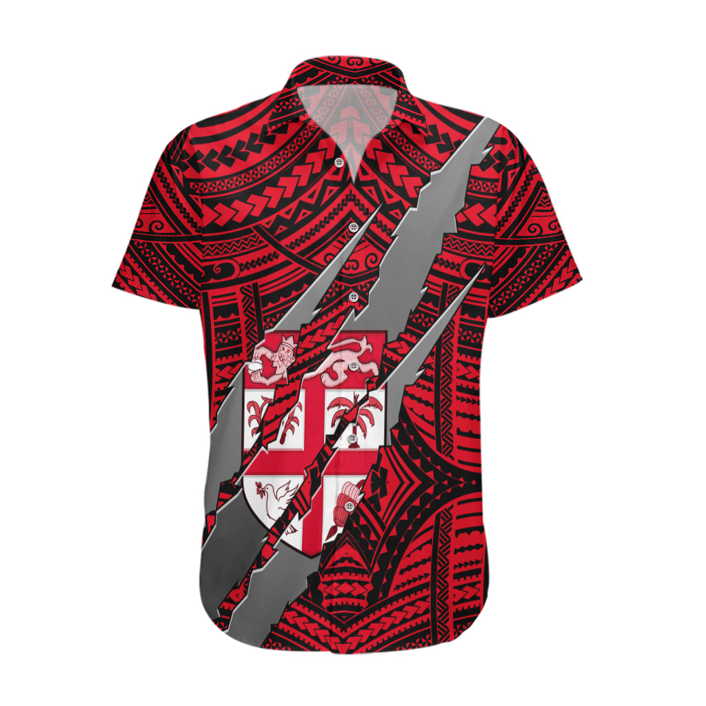 Polynesian Fiji Hawaiian Shirt with Coat Of Arms Claws Style - Red LT6 - Wonder Print Shop