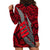 Polynesian Fiji Hoodie Dress with Coat Of Arms Claws Style - Red LT6 - Wonder Print Shop