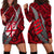 Polynesian Fiji Hoodie Dress with Coat Of Arms Claws Style - Red LT6 - Wonder Print Shop