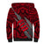 Polynesian Fiji Sherpa Hoodie with Coat Of Arms Claws Style - Red LT6 - Wonder Print Shop