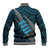 Polynesian Fiji Baseball Jacket with Coat Of Arms Claws Style - Blue LT6 - Wonder Print Shop