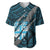 Polynesian Fiji Baseball Jersey with Coat Of Arms Claws Style - Blue LT6 - Wonder Print Shop