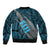 Polynesian Fiji Bomber Jacket with Coat Of Arms Claws Style - Blue LT6 - Wonder Print Shop