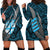 Polynesian Fiji Hoodie Dress with Coat Of Arms Claws Style - Blue LT6 - Wonder Print Shop