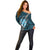 Polynesian Fiji Off Shoulder Sweater with Coat Of Arms Claws Style - Blue LT6 - Wonder Print Shop