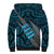 Polynesian Fiji Sherpa Hoodie with Coat Of Arms Claws Style - Blue LT6 - Wonder Print Shop