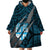 Polynesian Fiji Wearable Blanket Hoodie with Coat Of Arms Claws Style - Blue LT6 - Wonder Print Shop