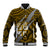 Polynesian Fiji Baseball Jacket with Coat Of Arms Claws Style - Gold LT6 - Wonder Print Shop