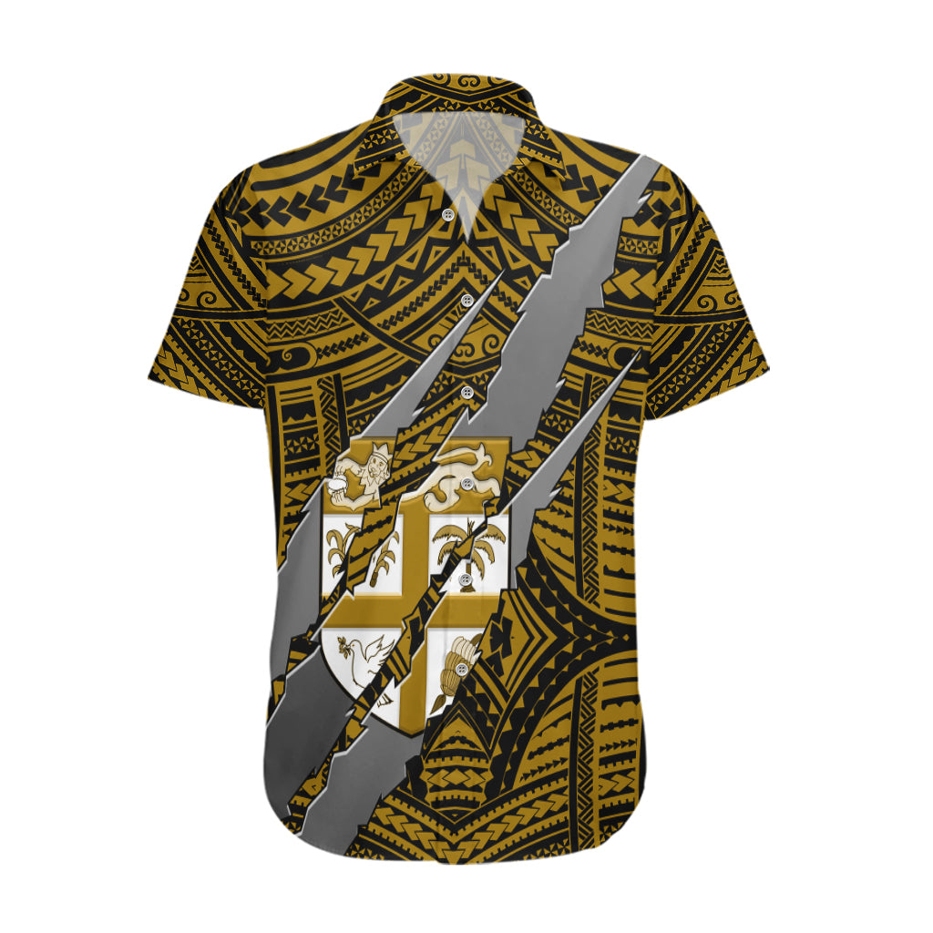 Polynesian Fiji Hawaiian Shirt with Coat Of Arms Claws Style - Gold LT6 - Wonder Print Shop