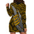 Polynesian Fiji Hoodie Dress with Coat Of Arms Claws Style - Gold LT6 - Wonder Print Shop