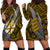 Polynesian Fiji Hoodie Dress with Coat Of Arms Claws Style - Gold LT6 - Wonder Print Shop