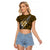 Polynesian Fiji Raglan Cropped T Shirt with Coat Of Arms Claws Style - Gold LT6 - Wonder Print Shop