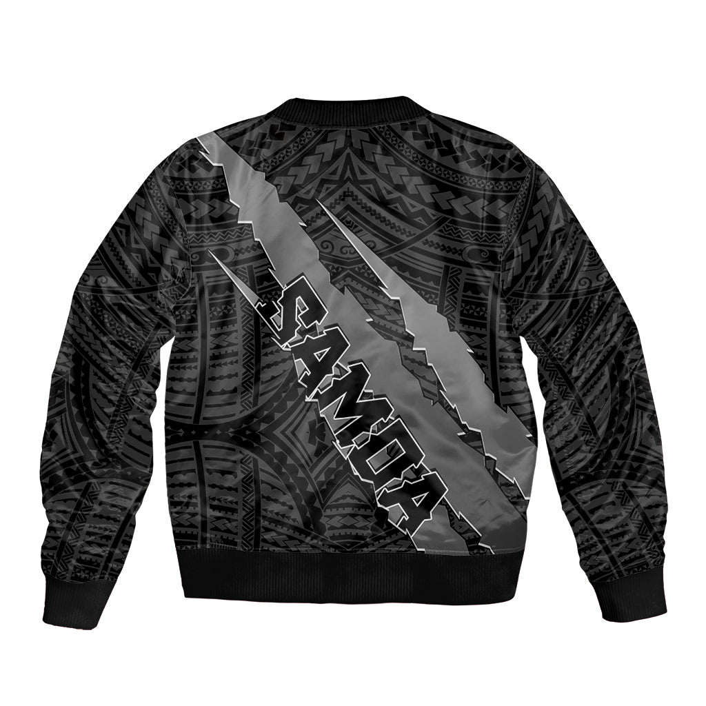 Unisex black bomber jacket with back coat-of-arms claw graphic and ribbed cuffs