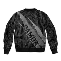 Unisex black bomber jacket with back coat-of-arms claw graphic and ribbed cuffs