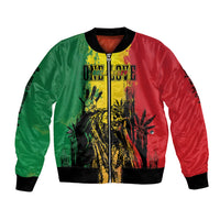 Reggae bomber jacket, full-zip front, bold yellow/green/red graphic on front