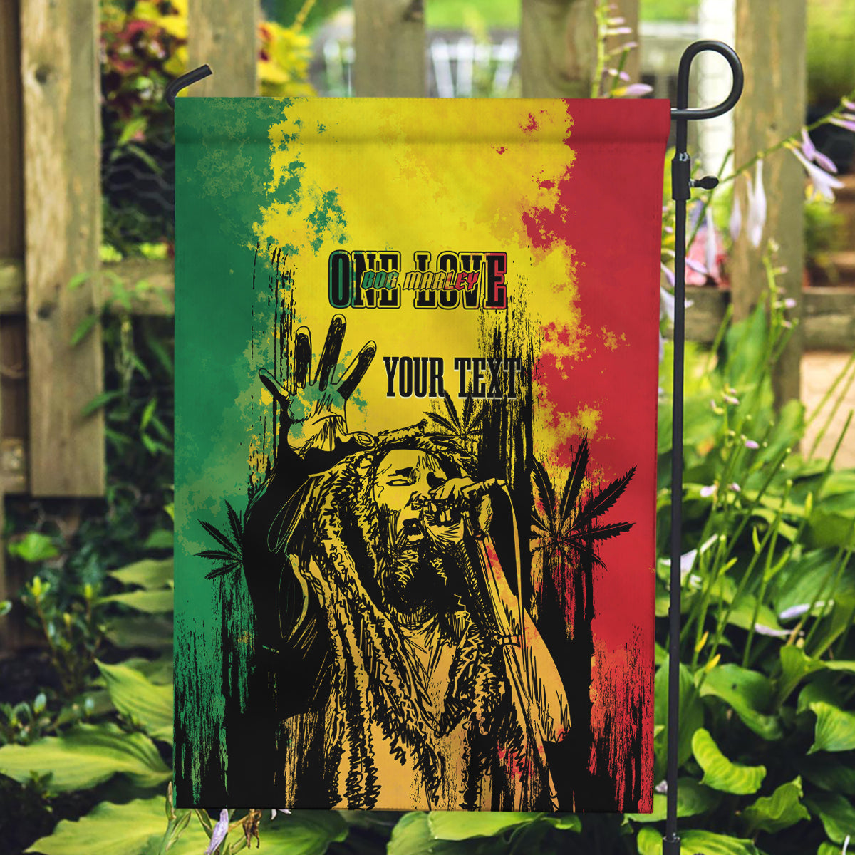 Legend Bob Personalized Garden Flag Reggae Grunge - Wonder Print Shop