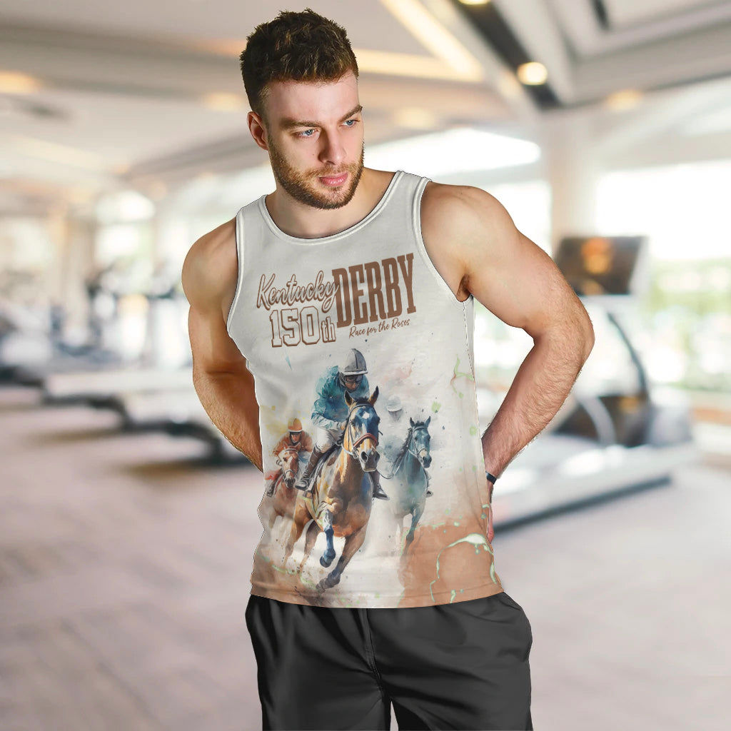 Personalised Kentucky Horse Racing Men Tank Top 150th Anniversary - Wonder Print Shop