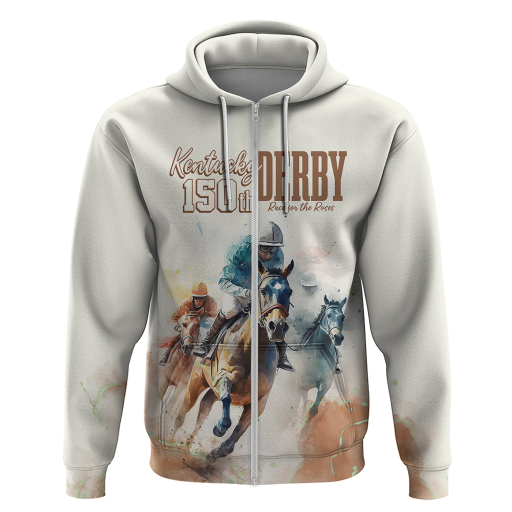 Personalised Kentucky Horse Racing Zip Hoodie 150th Anniversary - Wonder Print Shop