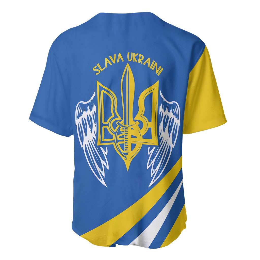 Ukraine Stylized Tryzub Baseball Jersey Slava Ukraini