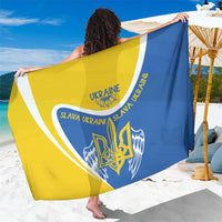 Ukraine-themed sarong with Tryzub emblem, yellow and blue split design