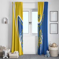 Ukraine Stylized Tryzub Window Curtain Slava Ukraini