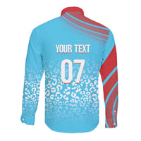 DR Congo WC2026 Custom Guernsey Leopard Inspired Long Sleeve Button Shirt
