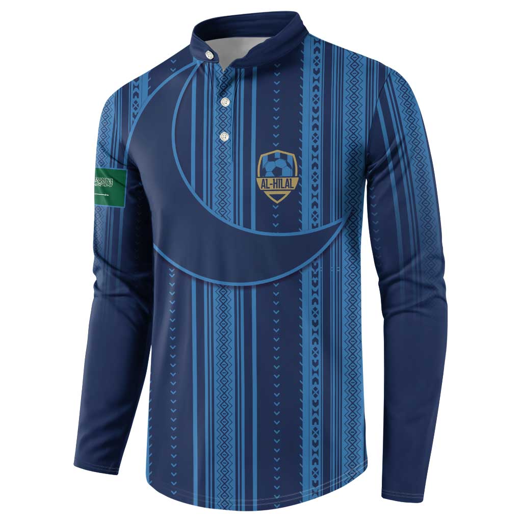 Saudi Football Al Zaeem Custom Button Sweatshirt Crescent Moon - Wonder Print Shop