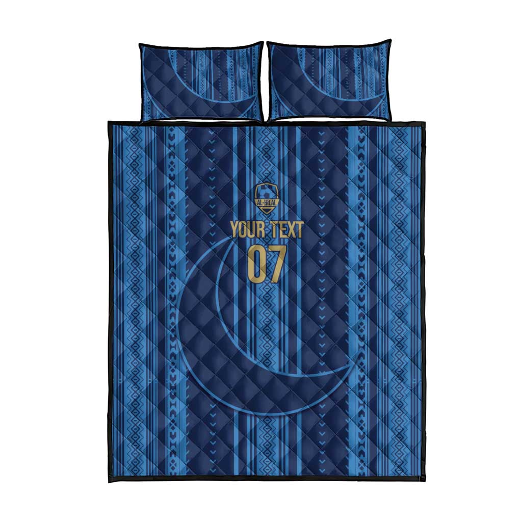 Saudi Football Al Zaeem Custom Quilt Bed Set Crescent Moon - Wonder Print Shop