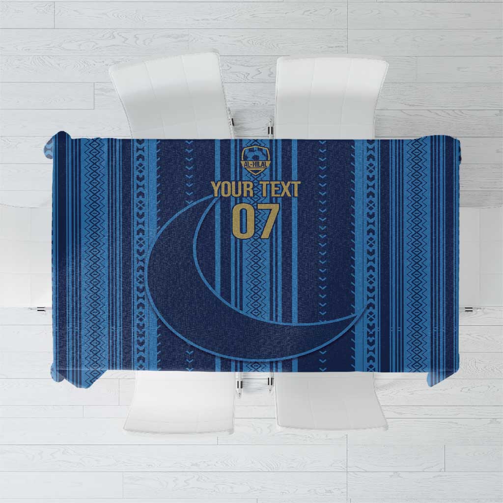 Saudi Football Al Zaeem Custom Tablecloth Crescent Moon - Wonder Print Shop