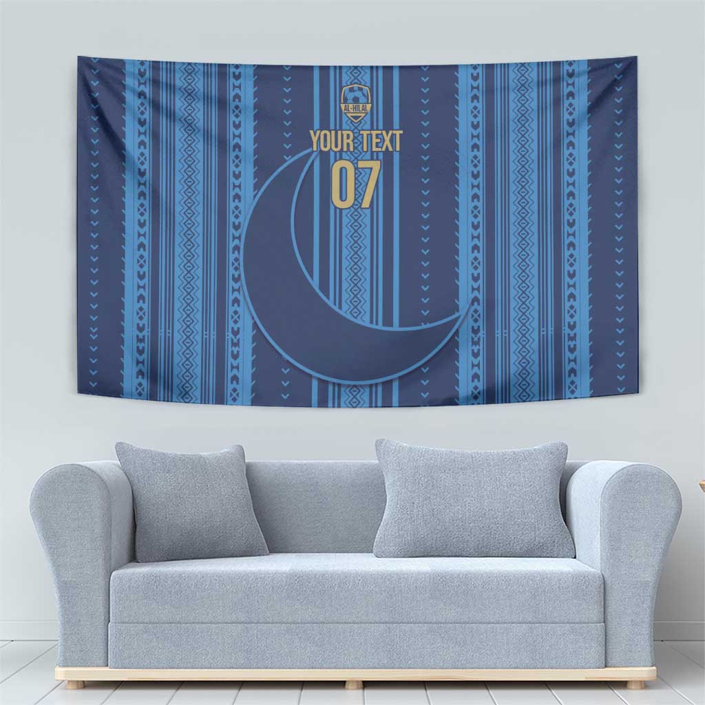 Saudi Football Al Zaeem Custom Tapestry Crescent Moon - Wonder Print Shop