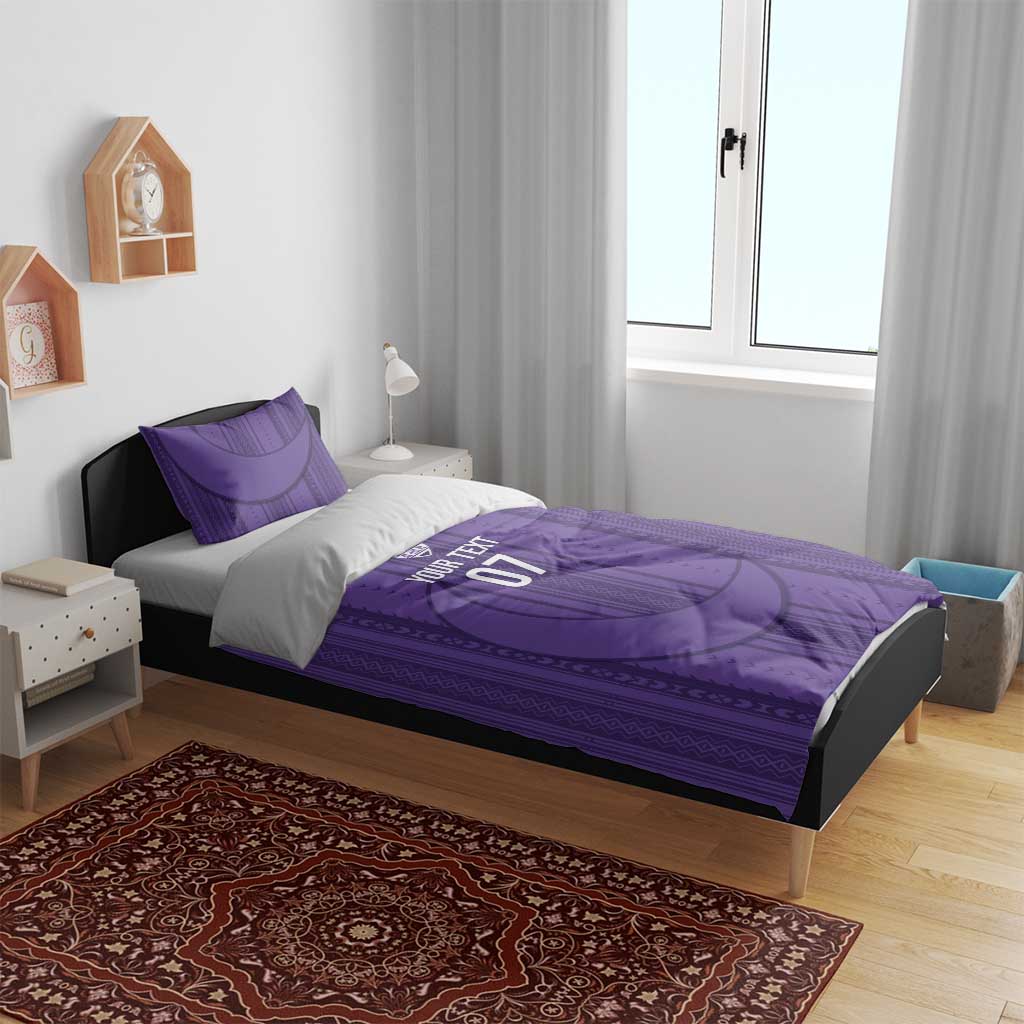 Saudi Football Al Zaeem Custom Bedding Set Crescent Moon - Purple - Wonder Print Shop