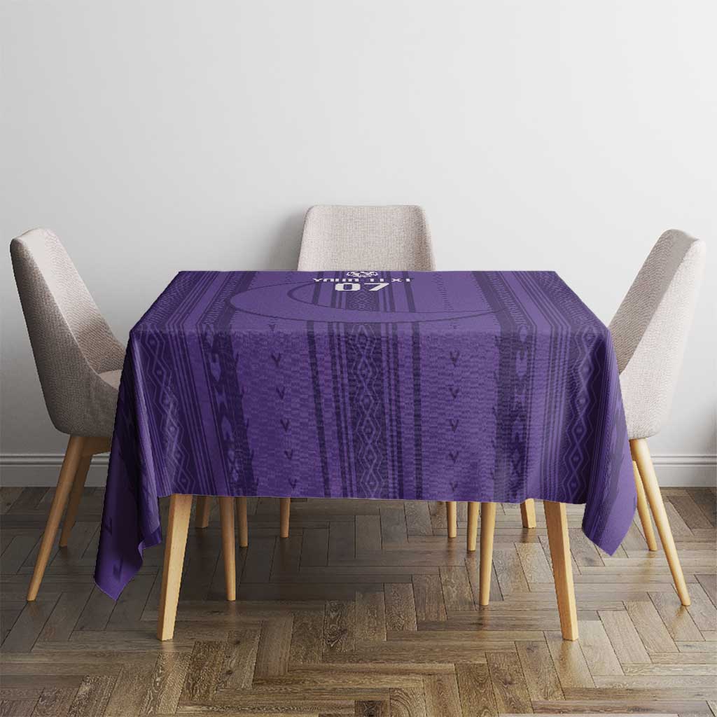 Saudi Football Al Zaeem Custom Tablecloth Crescent Moon - Purple - Wonder Print Shop