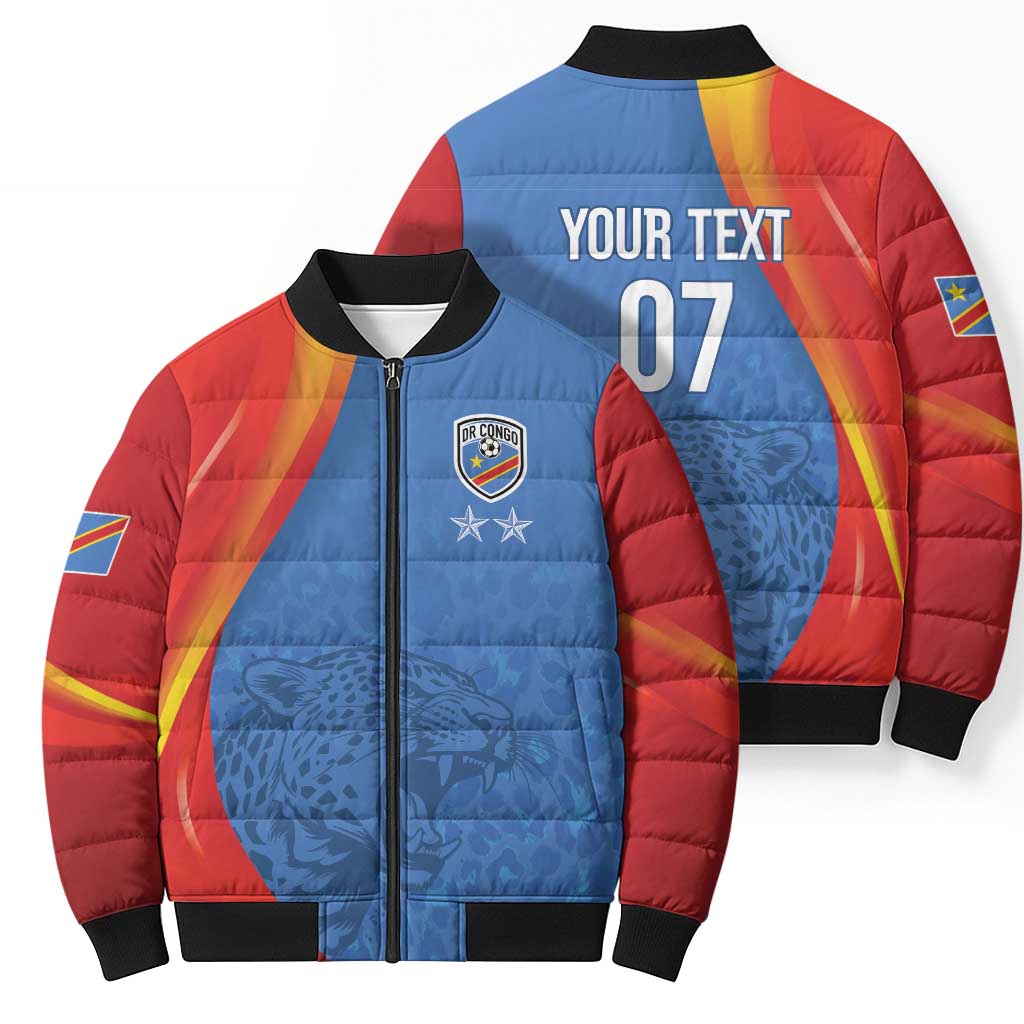 DR Congo Football 2026 Les Leopards Custom Bomber Puffer Jacket Glory Upon Glory - Wonder Print Shop