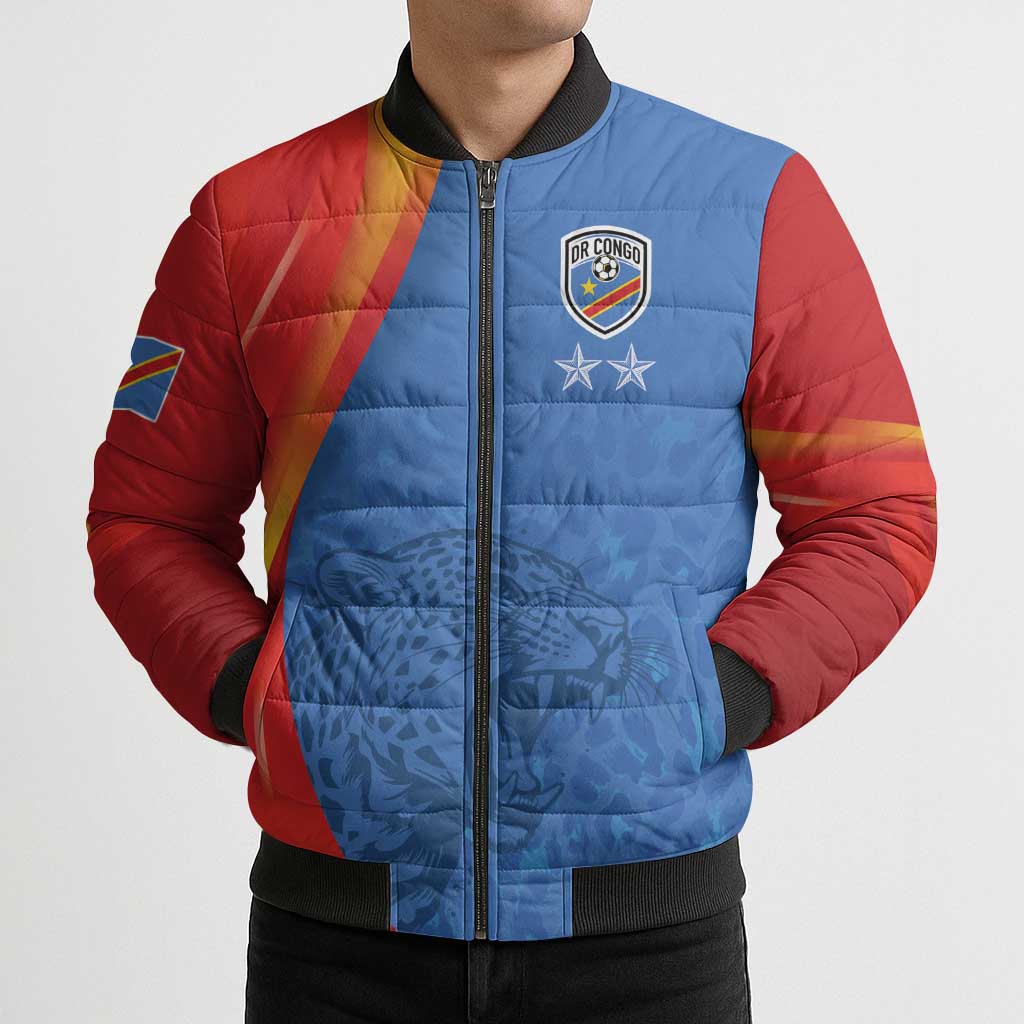 DR Congo Football 2026 Les Leopards Custom Bomber Puffer Jacket Glory Upon Glory - Wonder Print Shop